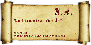 Martinovics Arnó névjegykártya
